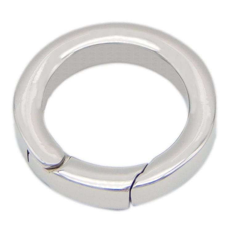 Spring Ring  3/4" 20mm Surgical Stainless Steel Carabiner Round Push Gate Snap Open Hook Silver Tone Hinge Key Camping