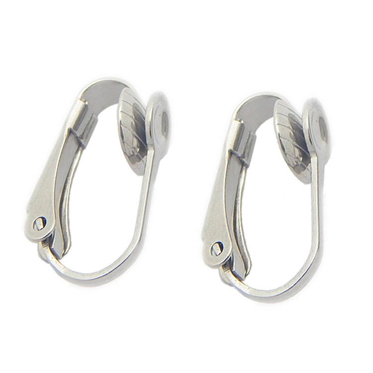 Surgical Stainless Steel Clip On Earring with Glue Pad non Pierced Ear Hook Blank Silver Tone Earwire Earcuff Wire Cuff Finding 16*10mm