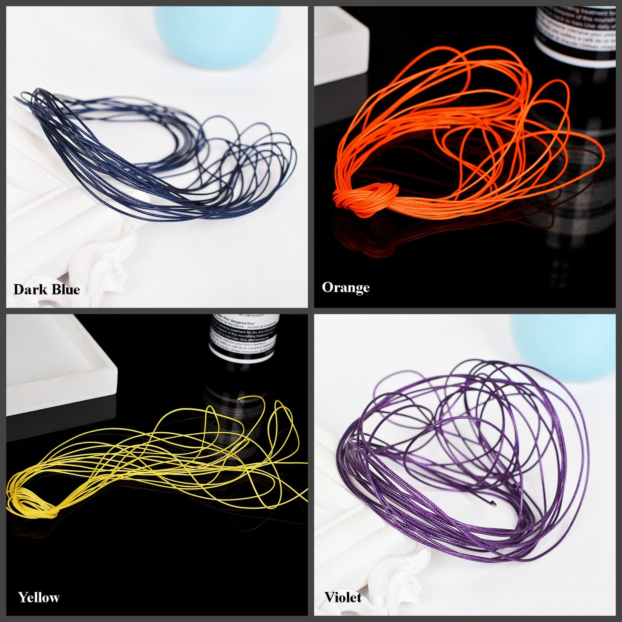 Waxed Braided Macrame Cord Thread Rope Thickness 0.7mm Length 5m 21 Colors DIY Beading String Jewelry Making Supply
