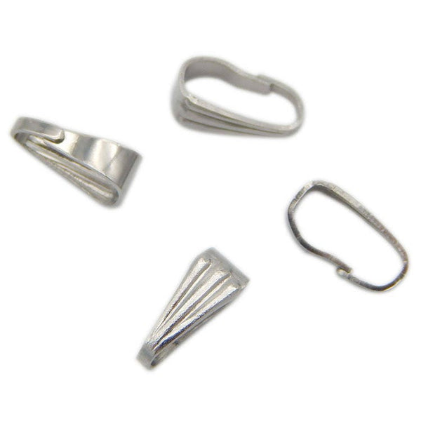 Stainless Steel Plain Snap Bail Spring Pinch Clip Pendant Connector Clasp Jewelry Making Finding 6X2.5 9X3.9 mm