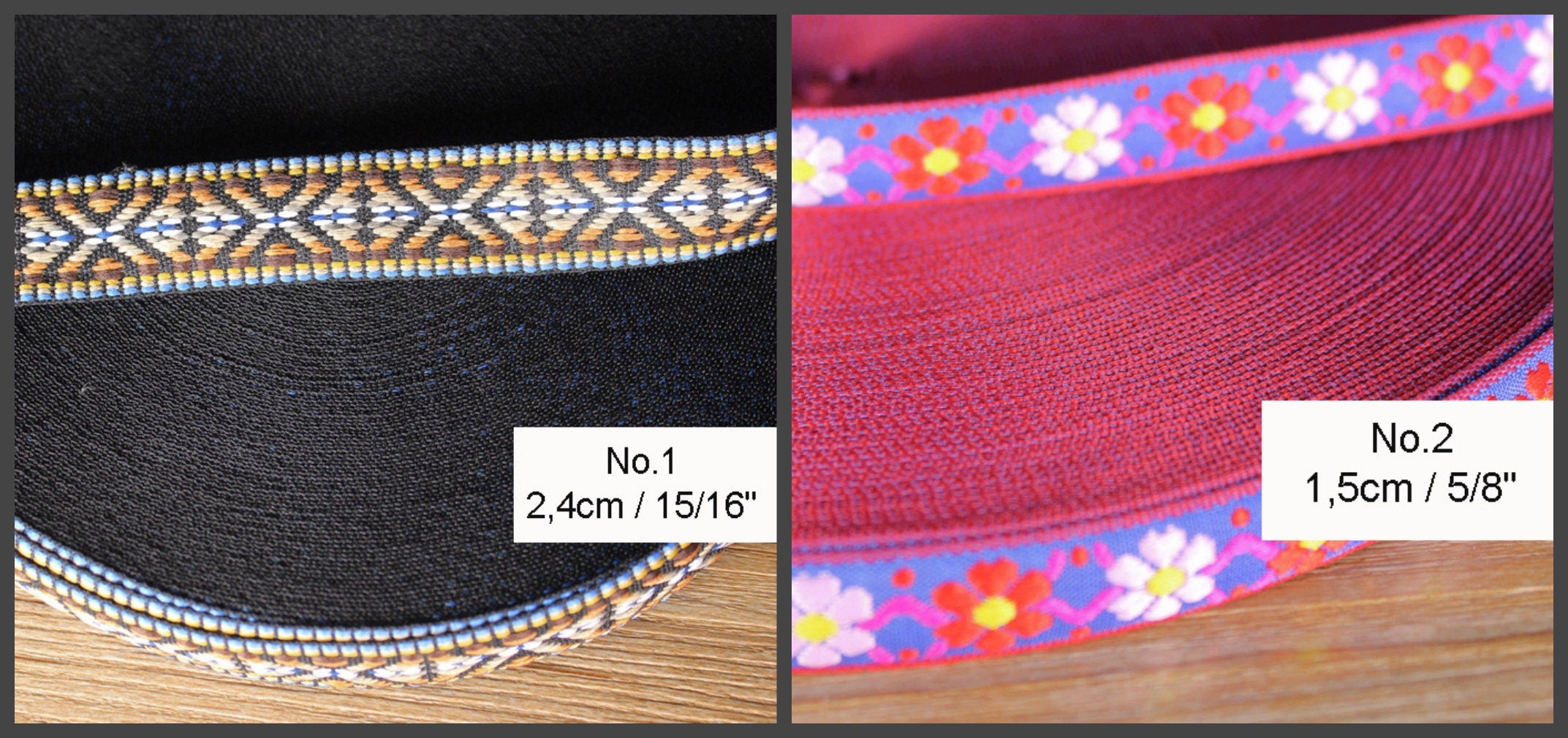 Jacquard Embroidered Heart Flower Ribbon Trim Geometric Color Sewing DIY Craft