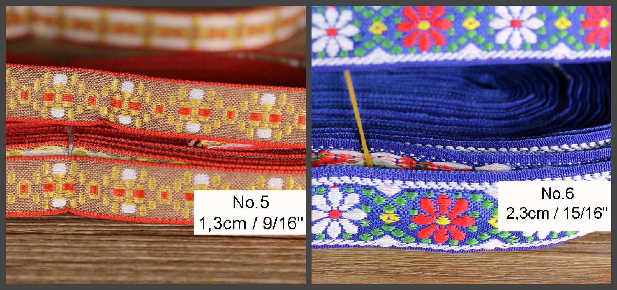 Jacquard Embroidered Heart Flower Ribbon Trim Geometric Color Sewing DIY Craft