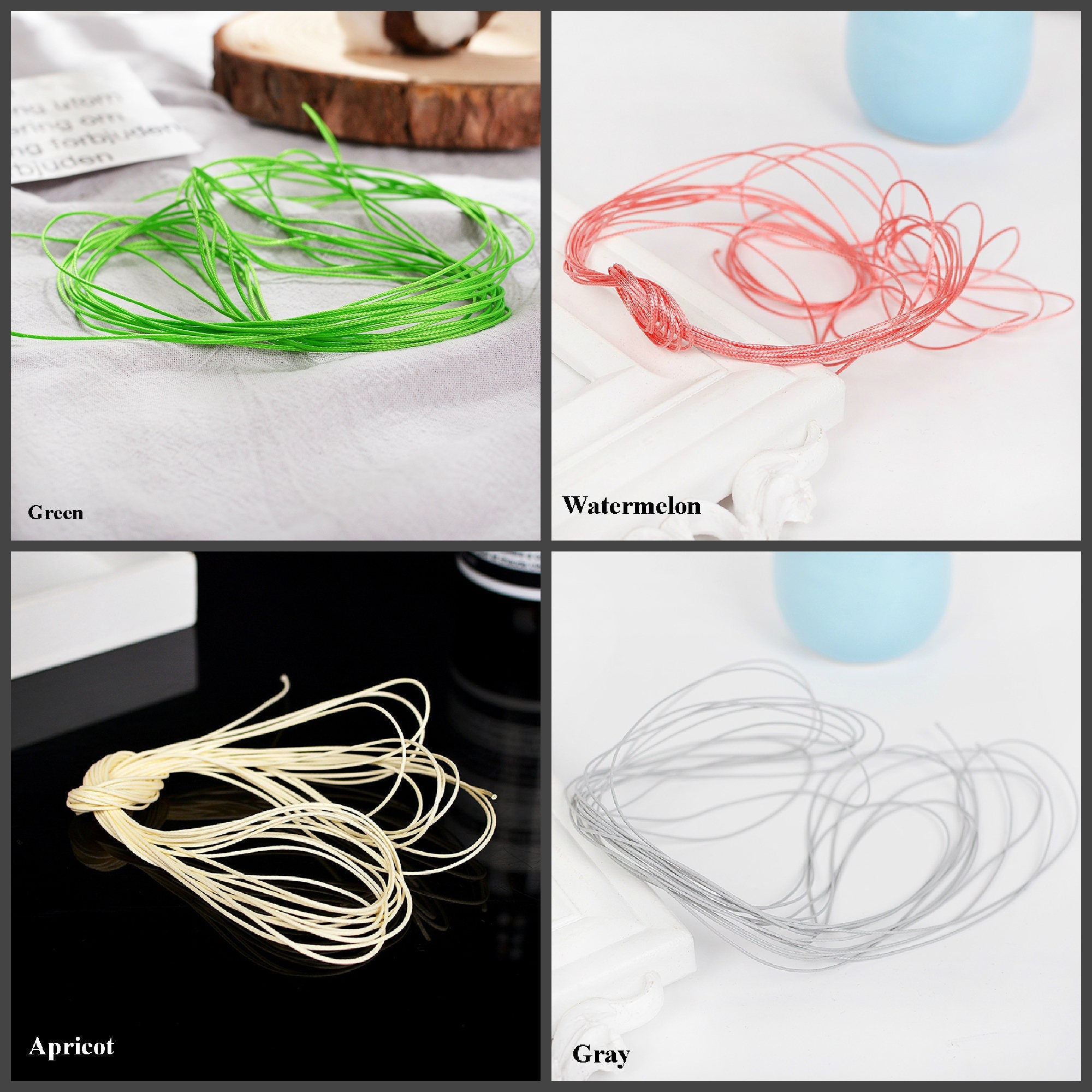 Waxed Braided Macrame Cord Thread Rope Thickness 0.7mm Length 5m 21 Colors DIY Beading String Jewelry Making Supply