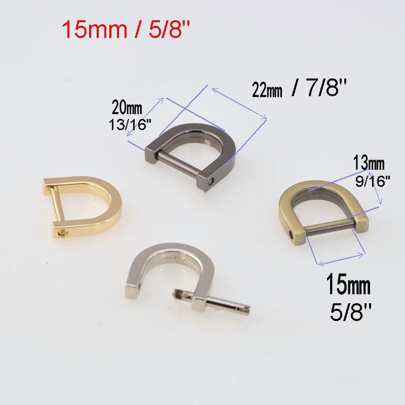 D-Ring Screw Buckle Square Rectangular Clasp Thick Zipper Puller Horse Shoe Vachette Webbing Strap Holder Connector Purse Bag Belt Hardware