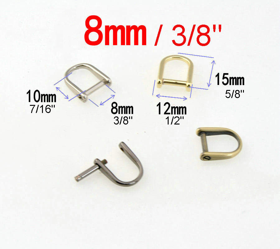 D-Ring Screw Buckle Square Rectangular Clasp Thick Zipper Puller Horse Shoe Vachette Webbing Strap Holder Connector Purse Bag Belt Hardware