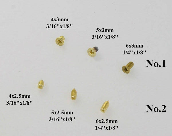 Flat Round Head Bugle Tapping Screw Mini Tiny Machine Screw Belt Tip Buckle Replacement Cross X Phillips Drive Gold Hinge Wood Leathercraft