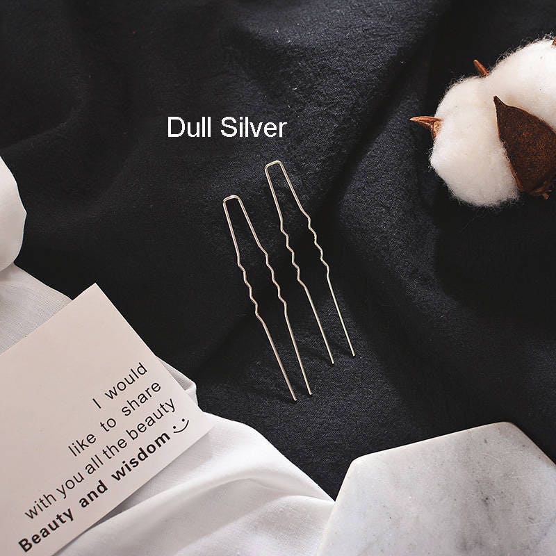 64mm Antique Bronze/Gold/Dull Silver/White Silver Hair Waved U-Shaped Bobby Pins Barrette Grips Clip Hairpins Accessories