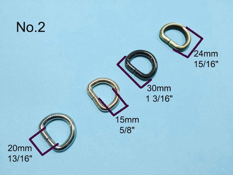 Thick O D-Ring Open Jump Ring Square Rectangle Sliding Belt Buckle Non Welded 5mm Wire 4 Gauge 20mm 3/4 inch Webbing Strap