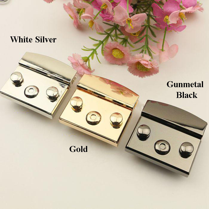 Metal Press Squeeze Purse Lock 35 51 mm Flip Rectangular Round Knobs Silver Gold Black Wallet Clutch Handbag Leathercraft Supply Repair