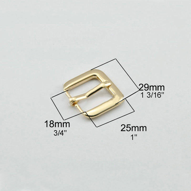 Metal Square Belt Buckle Heel Bar Single Prong Pin Tongue Strap Leather Craft Hardware Fix Repair Replacement 18mm