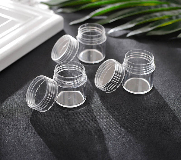 2.5x2.8cm Round Clear Plastic Bottle Empty Pots Storage Box Case Container Jars Nail Art Glitter Powder Beads DIY