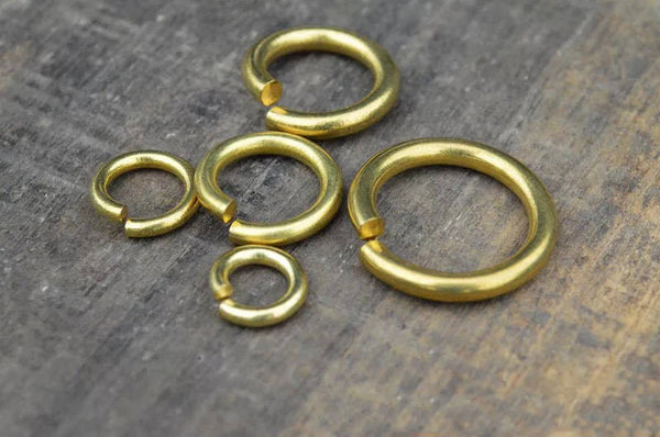 Solid Brass Open Jump Rings 5-26mm Connector 18 16 12 10 8 7 Gauge Copper Color DIY Jewelry Finding Heavy Duty Hardware