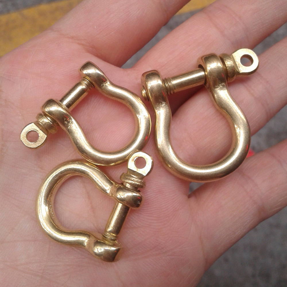 Solid Brass O-Shaped Shackle Buckle Horse Shoe Vachette Shape Leathercraft Hardware