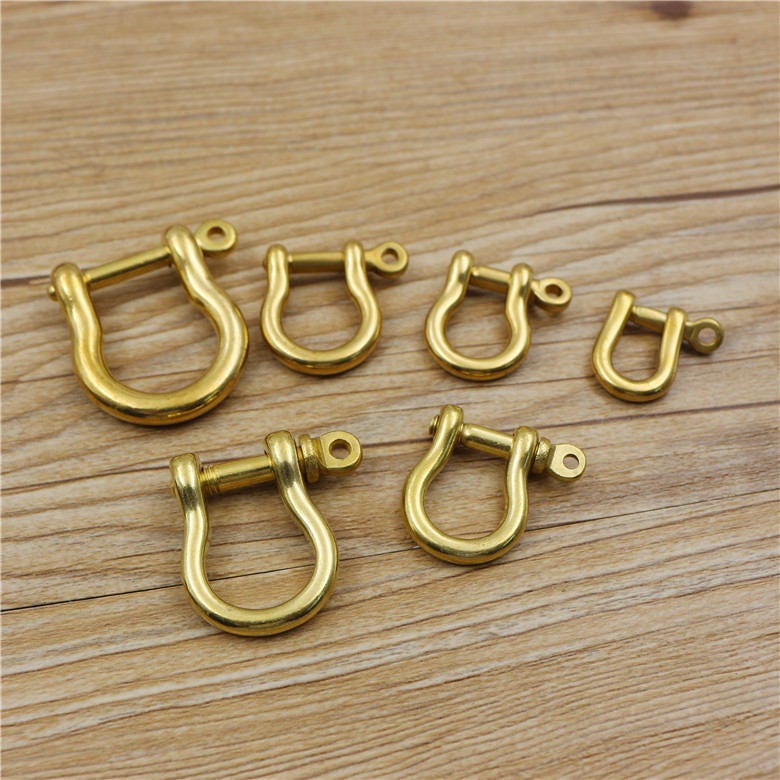 Solid Brass O-Shaped Shackle Buckle Horse Shoe Vachette Shape Leathercraft Hardware