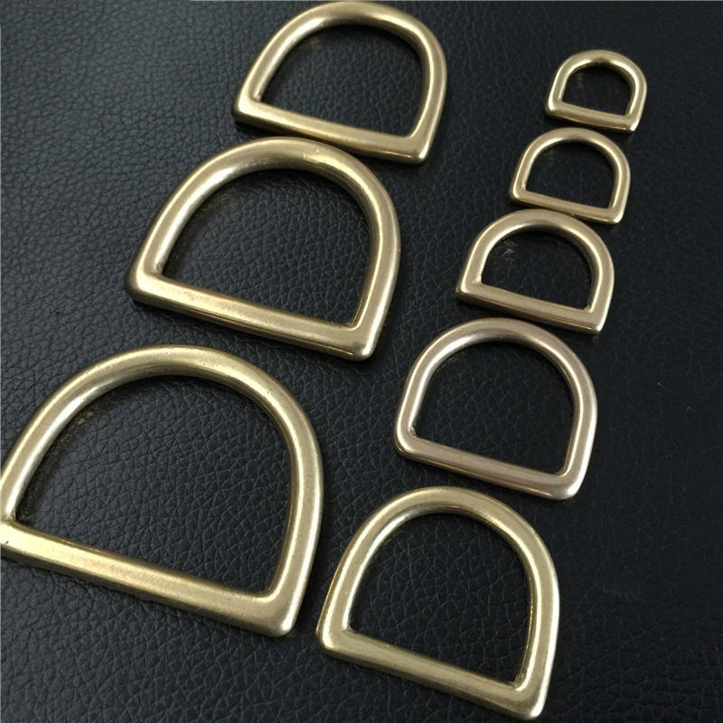 Solid Brass Cast D Ring Welded Metal Heavy Duty Webbing Buckle Leather Strap Bag Handbag Purse Dog Collar Belt Buckles Strapping 13-45mm