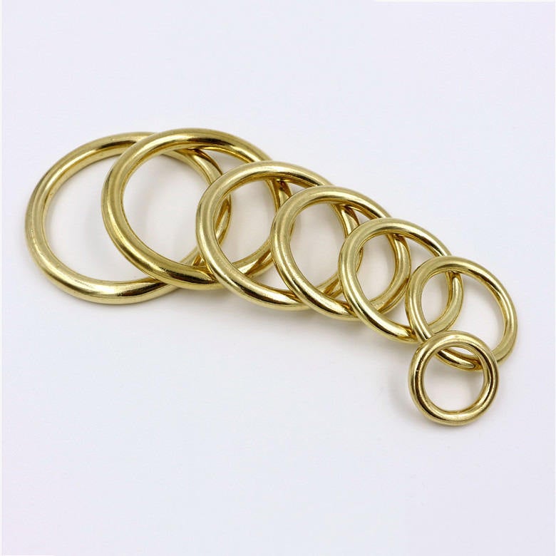 Solid Brass Cast Jump Ring O Ring Welded Closed 13 20 32 45 51mm Heavy Duty Webbing Leather Strap Bag Purse Dog Collar Belt Buckle Strapping