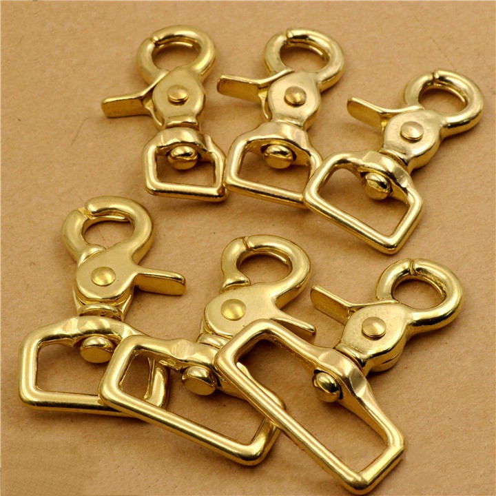 Solid Brass Scissor Snap Square Eye Swivel Trigger Snap Hook Lobster Clasp Bag Purse Strap Dog Leash Key Fob Rein Dive EDC Leathercraft