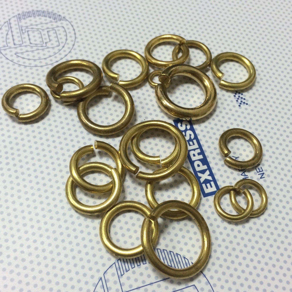 Solid Brass Open Jump Ring Circle Round 15 16 20 25 mm OD 6 8 10 12 14 16 GA Thick Wire Chainmail Chainmaille Weave