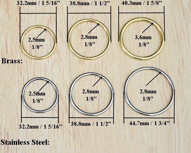 Solid Brass Jumplock 32-50mm 1 5/16 2" Lock Clip Snap Jump Ring Key Fob Book Bind Curtain Leaf Copper DIY Hardware Accessories Leathercraft