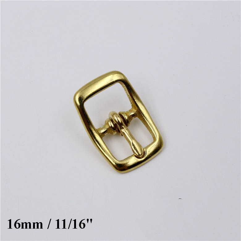 Solid Brass Rectangle Belt Buckle Center Bar Single Prong Pin Tongue Strap Leather Craft Fix Repair Replacement 1/2" - 1" 13mm - 25mm