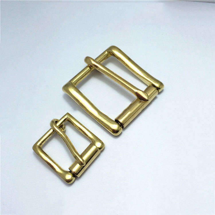 Solid Brass Square Roller Belt Buckle Heel Bar Single Prong Pin Tongue Strap Leather Craft Fix Repair Replacement 16 20 23 25 32 38mm