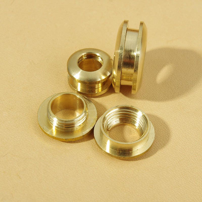 Solid Brass Screw Grommet Eyelet Ring O Round Flat Hole Large Size Purse Chain Loop Handle Leathercraft Repair 13 16 20 28 mm 1/2" 3/4" 1"