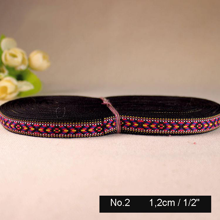 Jacquard Embroidered Ribbon Trim Heart Flower