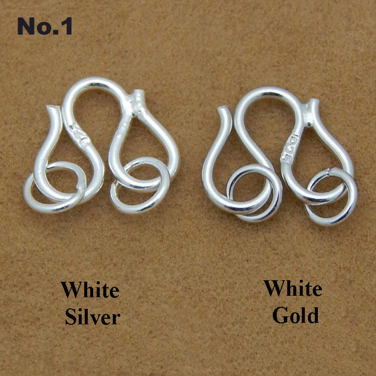 925 Sterling Silver Hook Clasp with Jump Rings S W M Hook 10*9 mm 6*10mm Necklace Bracelet Plain Solid Bulk Wholesale Jewelry Making Finding