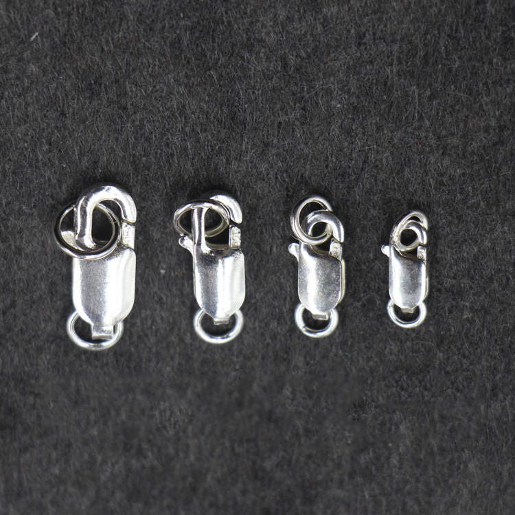 Sterling Silver Oval Lobster Claw Clasp 8 10 12 mm Jump Ring and Trigger Necklace Bracelet Solid 925 Bulk Wholesale Jewelry Making Findings