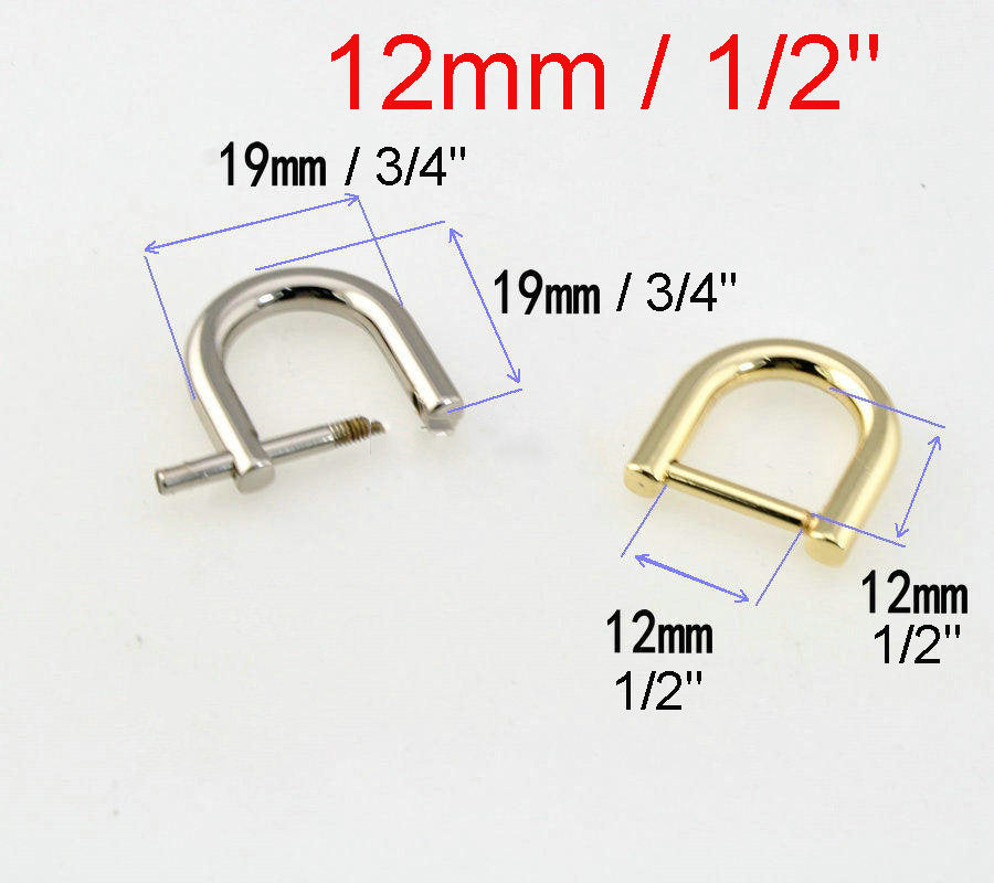 D-Ring Screw Buckle Square Rectangular Clasp Thick Zipper Puller Horse Shoe Vachette Webbing Strap Holder Connector Purse Bag Belt Hardware