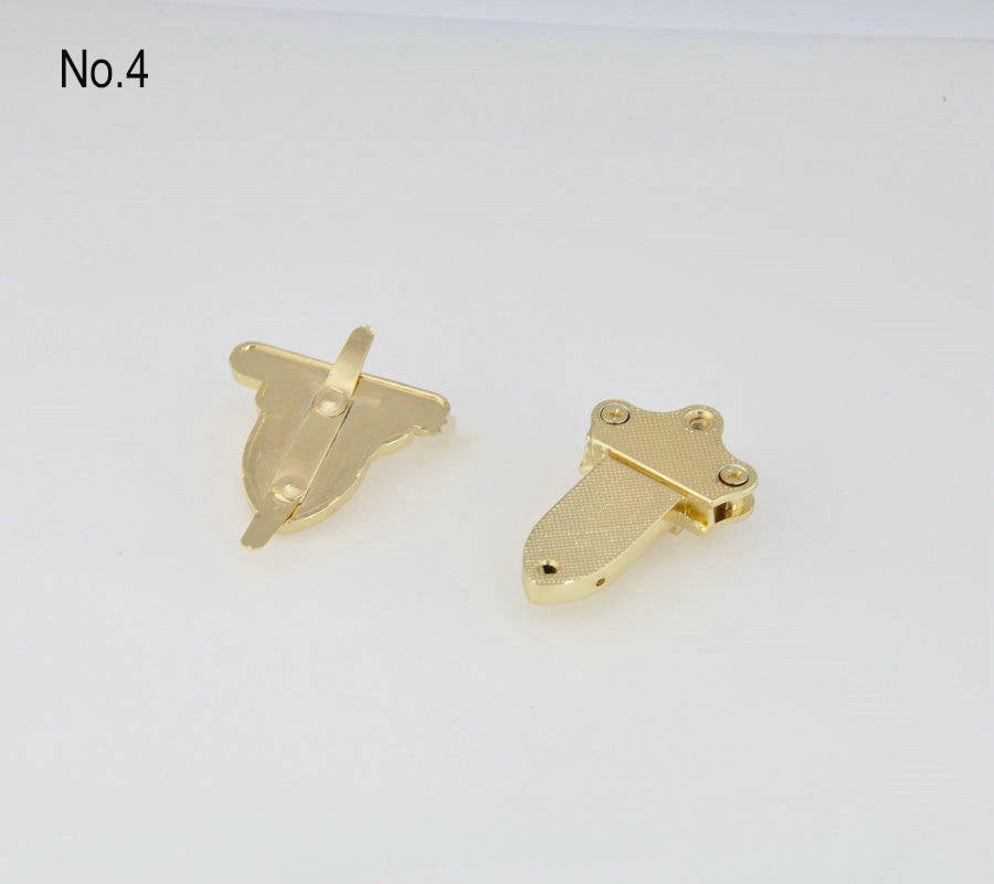 Metal Bag Locks Purse Clasp Thumb Tongue Catch Twist Lock Flap Knob Clutch Lock Wallet Gold 2" Oval Triangle Rectangle Square Shape Hardware