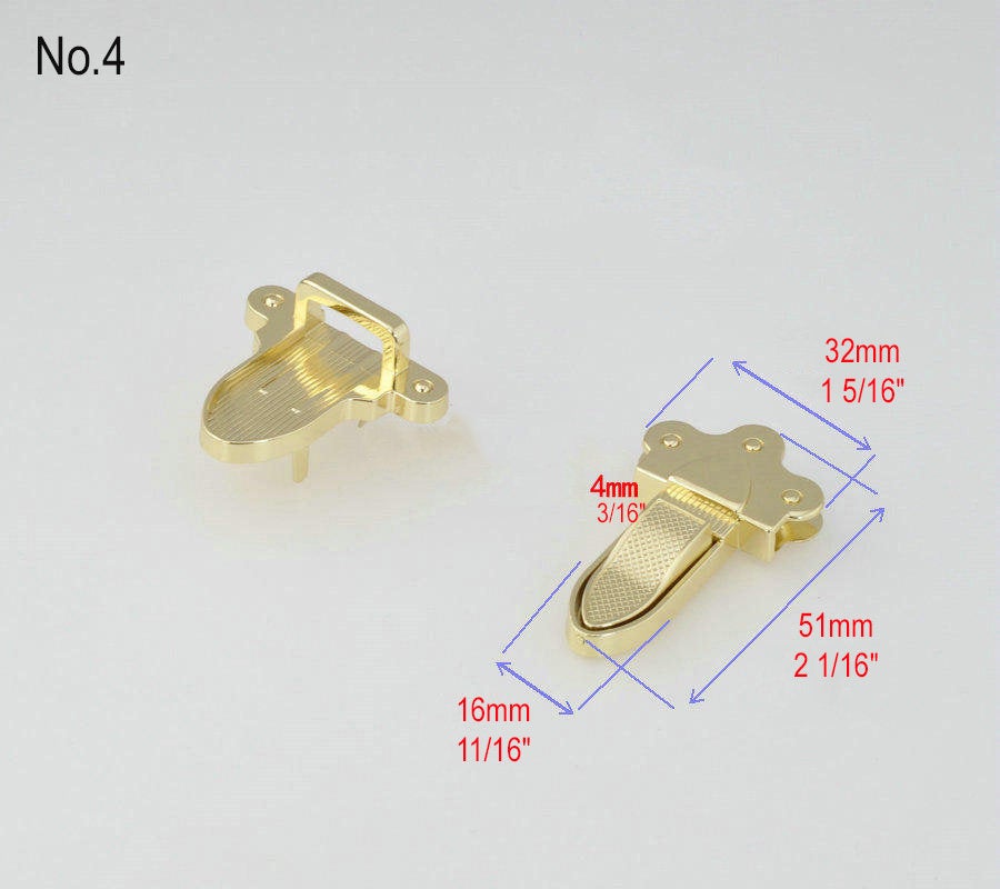 Metal Bag Locks Purse Clasp Thumb Tongue Catch Twist Lock Flap Knob Clutch Lock Wallet Gold 2" Oval Triangle Rectangle Square Shape Hardware