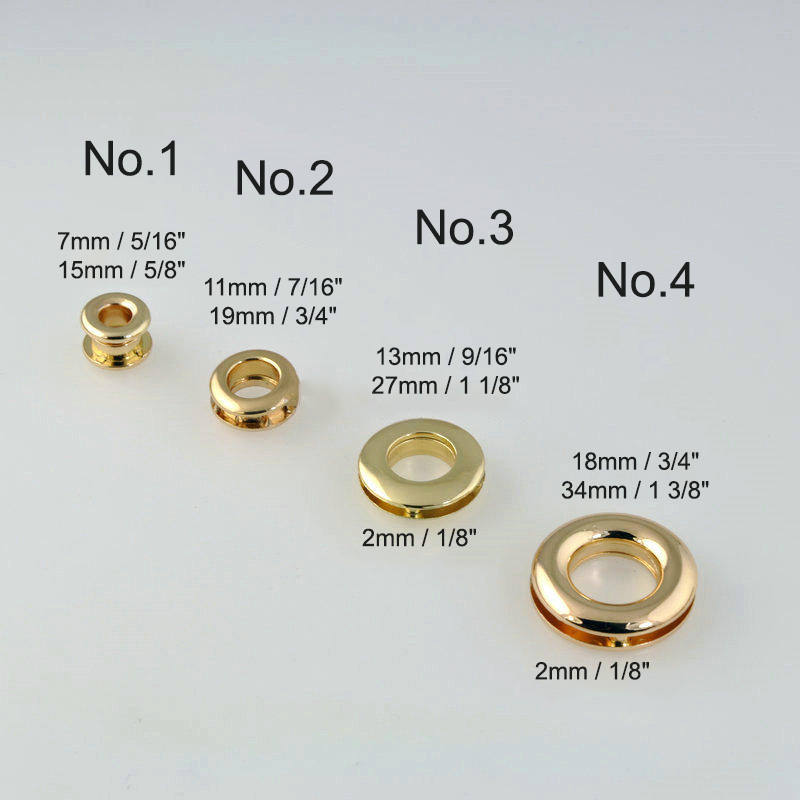 Metal Eyelet Grommet Screw Screwback Round O Shape Gold Silver Black 7 11 13 18 mm Purse Handbag Leathercraft Hardware Supply Repair