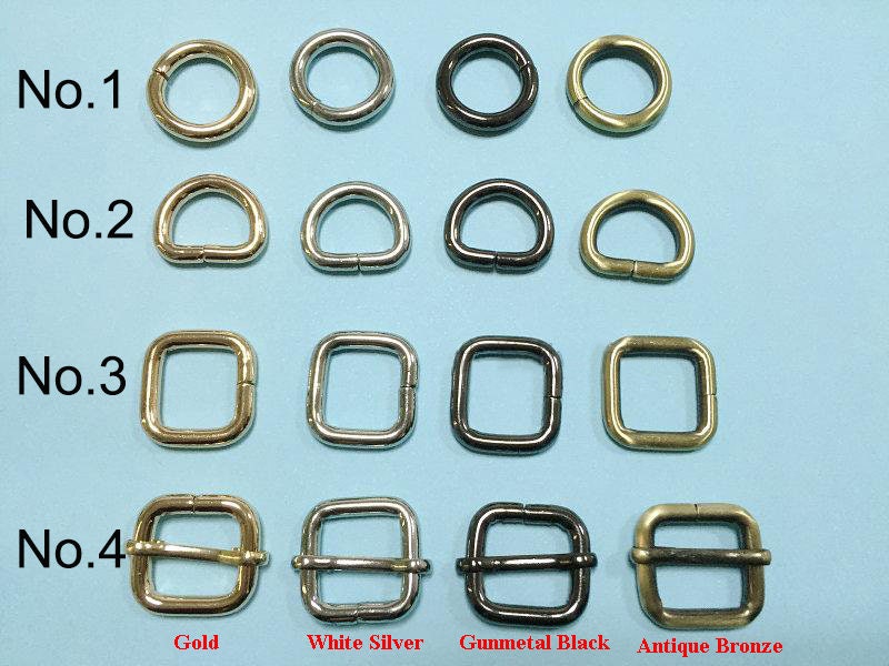 Thick O D-Ring Open Jump Ring Square Rectangle Sliding Belt Buckle Non Welded 5mm Wire 4 Gauge 20mm 3/4 inch Webbing Strap