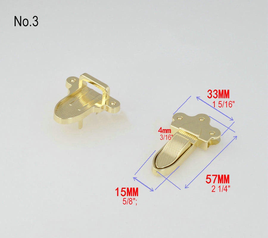 Metal Tongue Purse Lock Clasp Clutch Latch Thumb Lock 32 33 38 mm Gold Tone Case Handbag Tote Leathercraft Hardware Repair