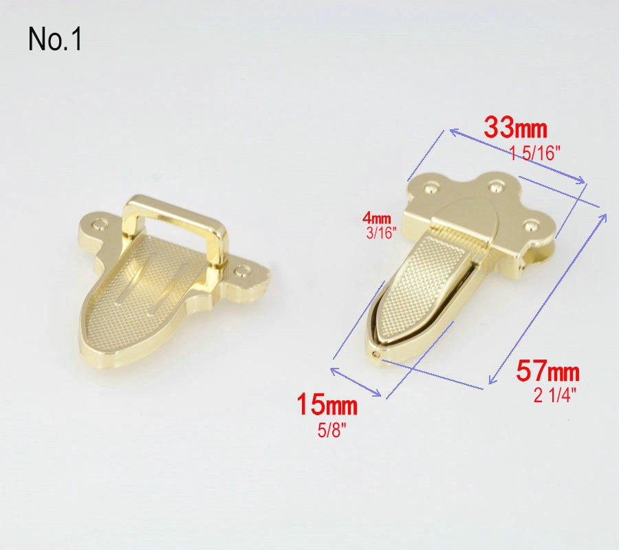 Metal Tongue Purse Lock Clasp Clutch Latch Thumb Lock 32 33 38 mm Gold Tone Case Handbag Tote Leathercraft Hardware Repair