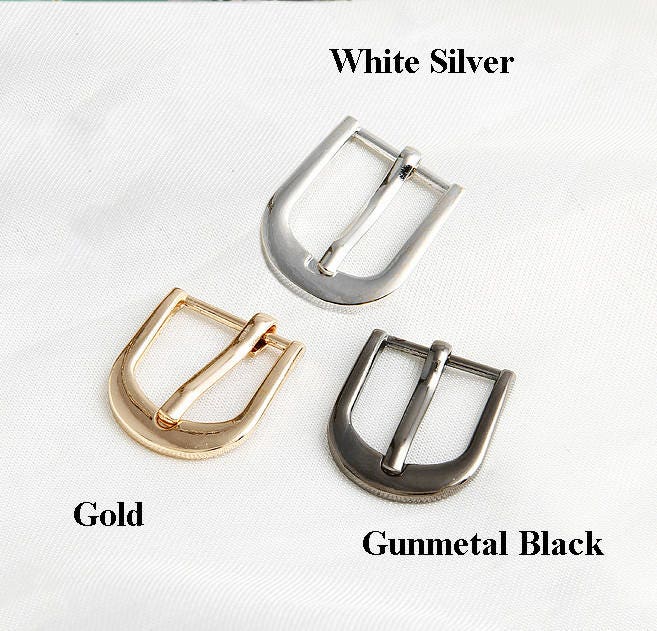 Metal Belt Buckle Heel Bar Single Pin Prong Tongue Strap Leather Craft Hardware Fix Repair Replacement 13 16 20 25mm Gold Black Silver