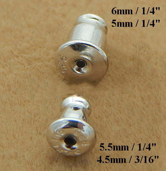 925 Sterling Silver Bullet Earring Backs Barrel Stud Earnut Stopper Safety Clutch Ear Nut Bell Parts Solid Bulk Wholesale Lot 5.5x4.5 6x6 mm