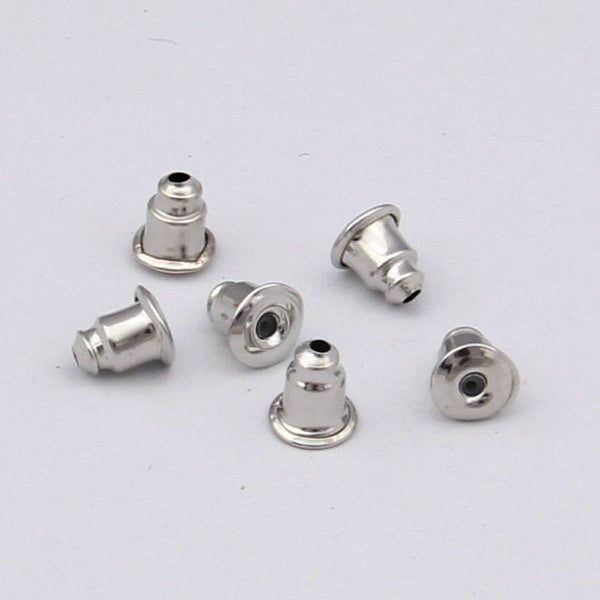 925 Sterling Silver Bullet Earring Backs Barrel Stud Earnut Stopper Safety Clutch Ear Nut Bell Parts Solid Bulk Wholesale Lot 5.5x4.5 6x6 mm