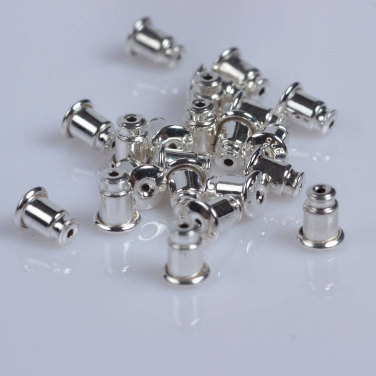 925 Sterling Silver Bullet Earring Backs Barrel Stud Earnut Stopper Safety Clutch Ear Nut Bell Parts Solid Bulk Wholesale Lot 5.5x4.5 6x6 mm