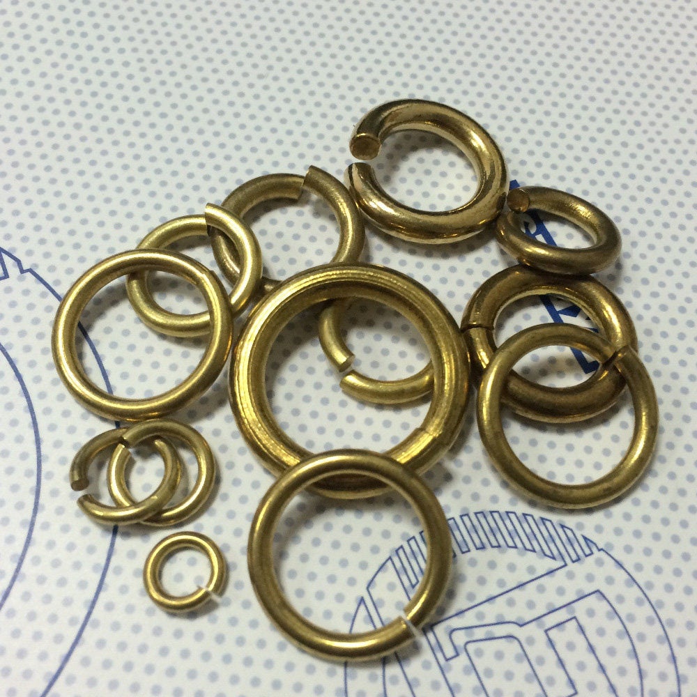 Solid Brass Open Jump Ring Circle Round 15 16 20 25 mm OD 6 8 10 12 14 16 GA Thick Wire Chainmail Chainmaille Weave