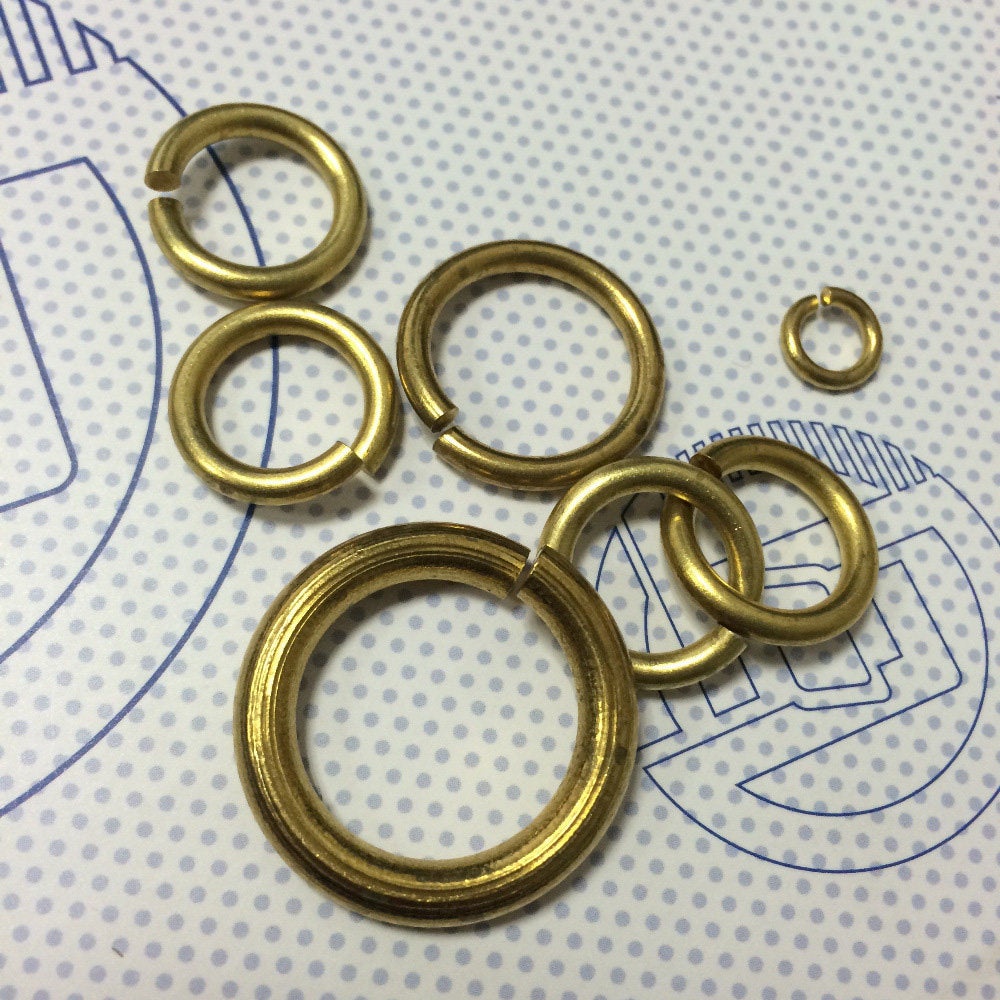 Solid Brass Open Jump Ring Circle Round 15 16 20 25 mm OD 6 8 10 12 14 16 GA Thick Wire Chainmail Chainmaille Weave