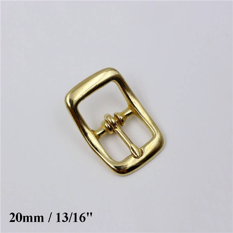 Solid Brass Rectangle Belt Buckle Center Bar Single Prong Pin Tongue Strap Leather Craft Fix Repair Replacement 1/2" - 1" 13mm - 25mm