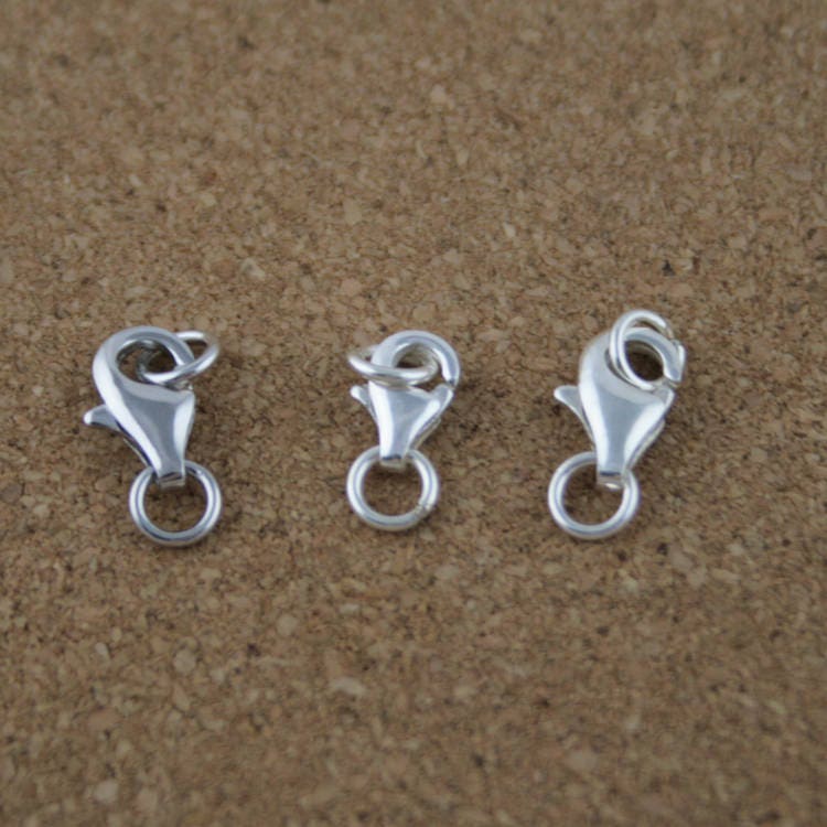 Pure 925 Sterling Silver Lobster Claw Clasp Parrot Round Open Jump Rings Thick Connector Jewelry Making Necklace Bracelet Fastener Finding