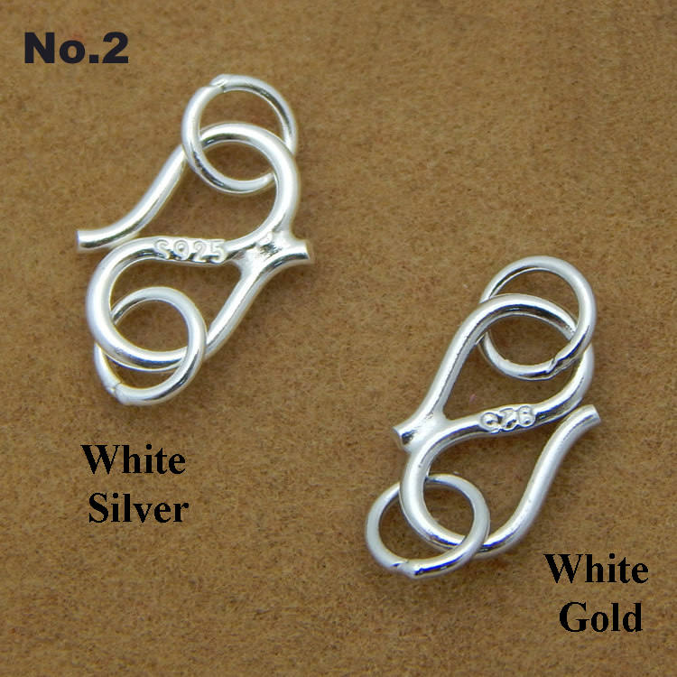 925 Sterling Silver Hook Clasp with Jump Rings S W M Hook 10*9 mm 6*10mm Necklace Bracelet Plain Solid Bulk Wholesale Jewelry Making Finding