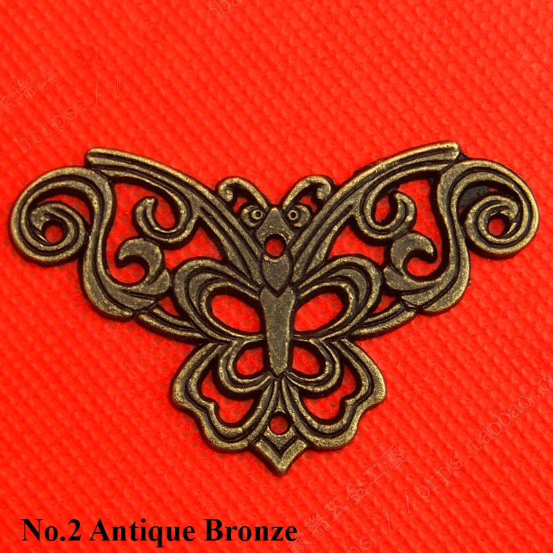 Decorative Carved Flat Corner Protector Victorian Retro Flower Butterfly Bracket Jewelry Box Chest Case Furniture Hardware 34 40 44 46mm