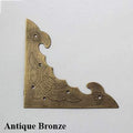 Decorative Triangle Wave Flat Corner Protector Bracket Decor Butterfly Jewelry Box Chest Case Furniture Hardware Vintage Bronze Brass 40mm