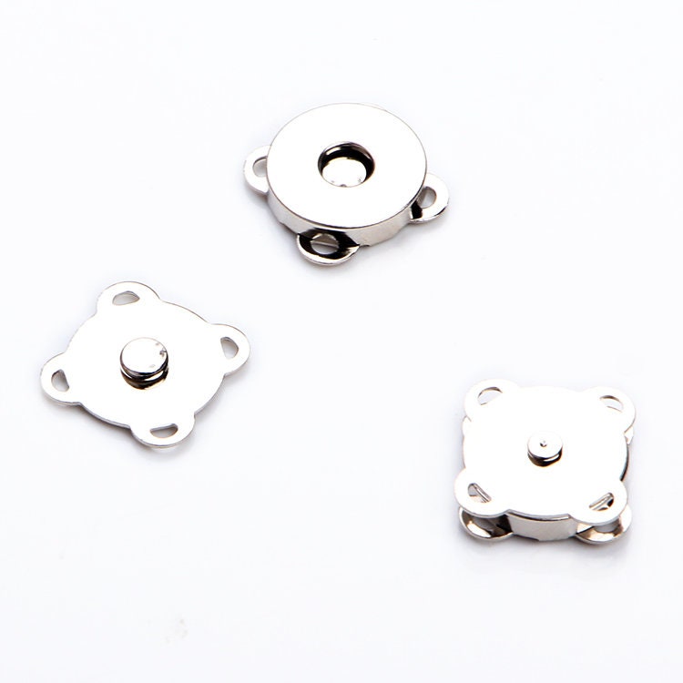 Metal Quincunx Sew-on Floral Magnetic Snap Closure Fastener Button Clasps Purse Clasp Set Bag Sewing 4 Loops 3/8 5/8 11/16 inch 10 15 18 mm