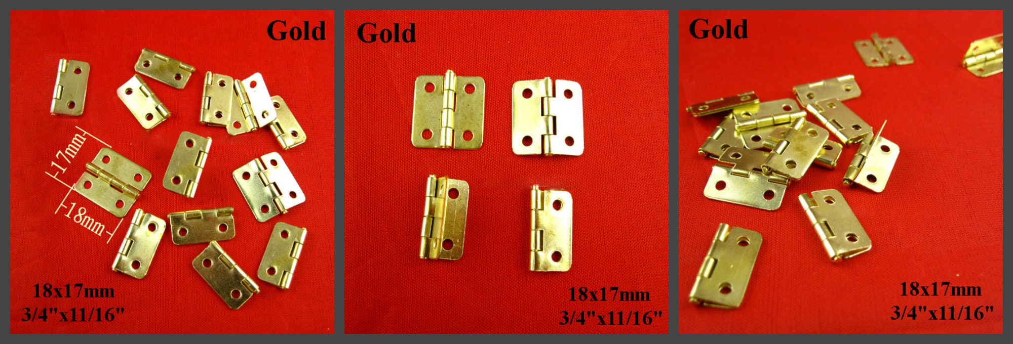 Mini Metal Small Box Butt Hinge 180 Degree Cabinet Cupboard Case Door Hardware Doll House Miniature Cigar Jewelry Box Bronze Gold Iron Brass