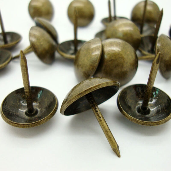 Round Upholstery Tack Screw Head Nail Clavos Pin Pushpin Thumbtack Furniture Decor Door Sofa Couch Vintage Style Bronze Small Tiny Big Large